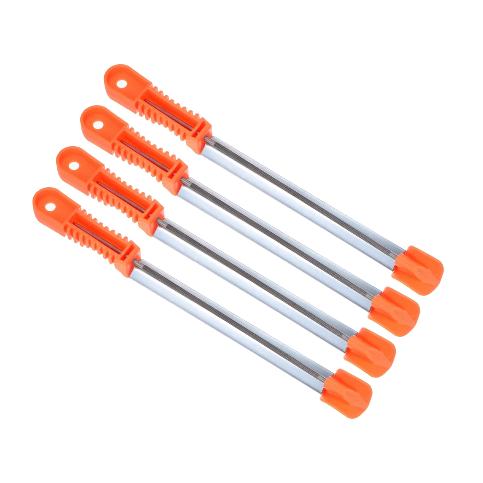 CoCud Chainsaw File, 5/32" Diameter 12" Total Length, Chrome Steel Double Cut Rasp with Sharpening Guide Handle- (Applications: for Object Repair), 4-Pieces