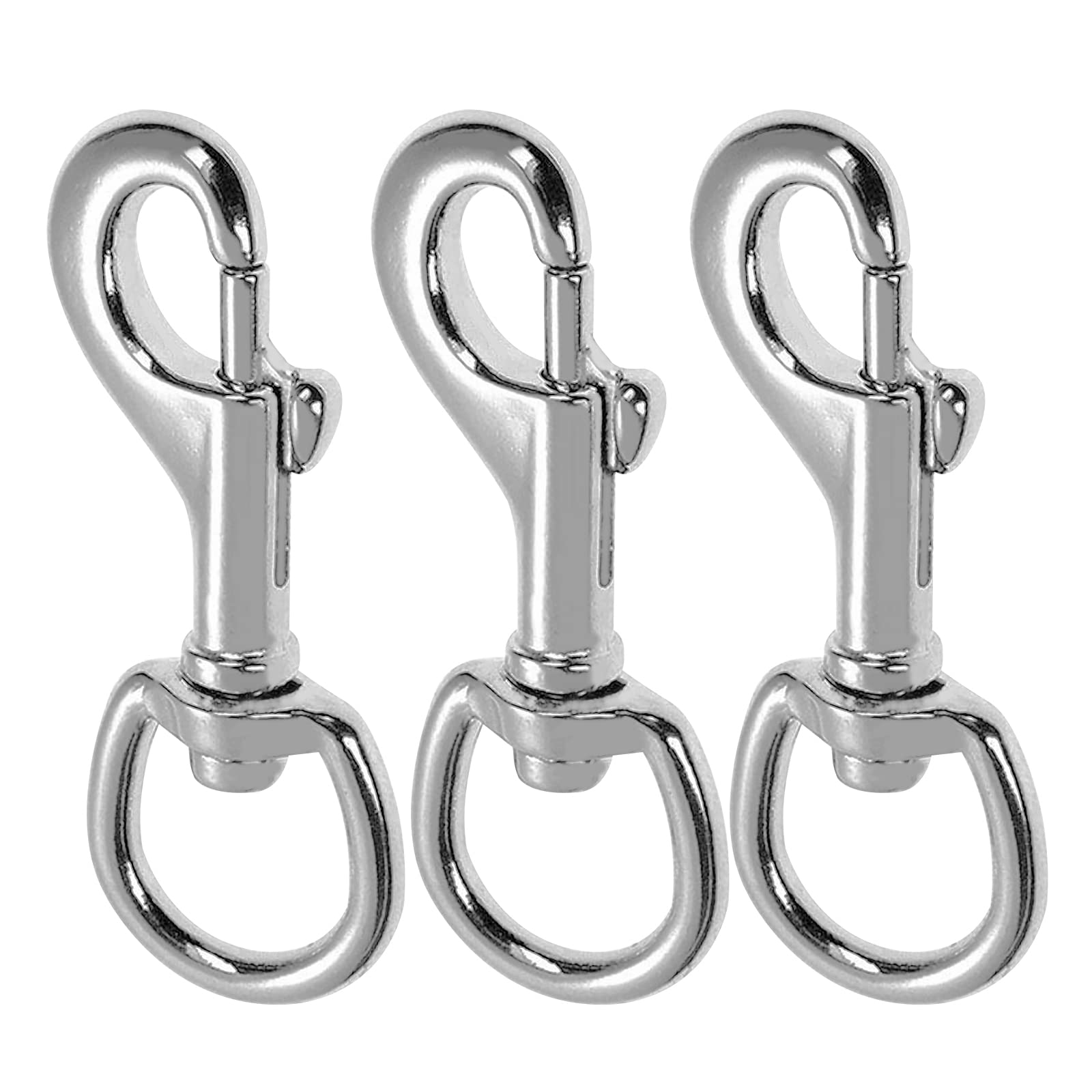 Swivel Snap Hooks, Heavy Duty Dog Lead Clip Clasp 360° Swivel Joints Trigger Clips Heavy Duty Trigger Clips, Zinc Alloy Lobster Claw Clasps for Dog Leashes Camping Keyring (3 Pcs)