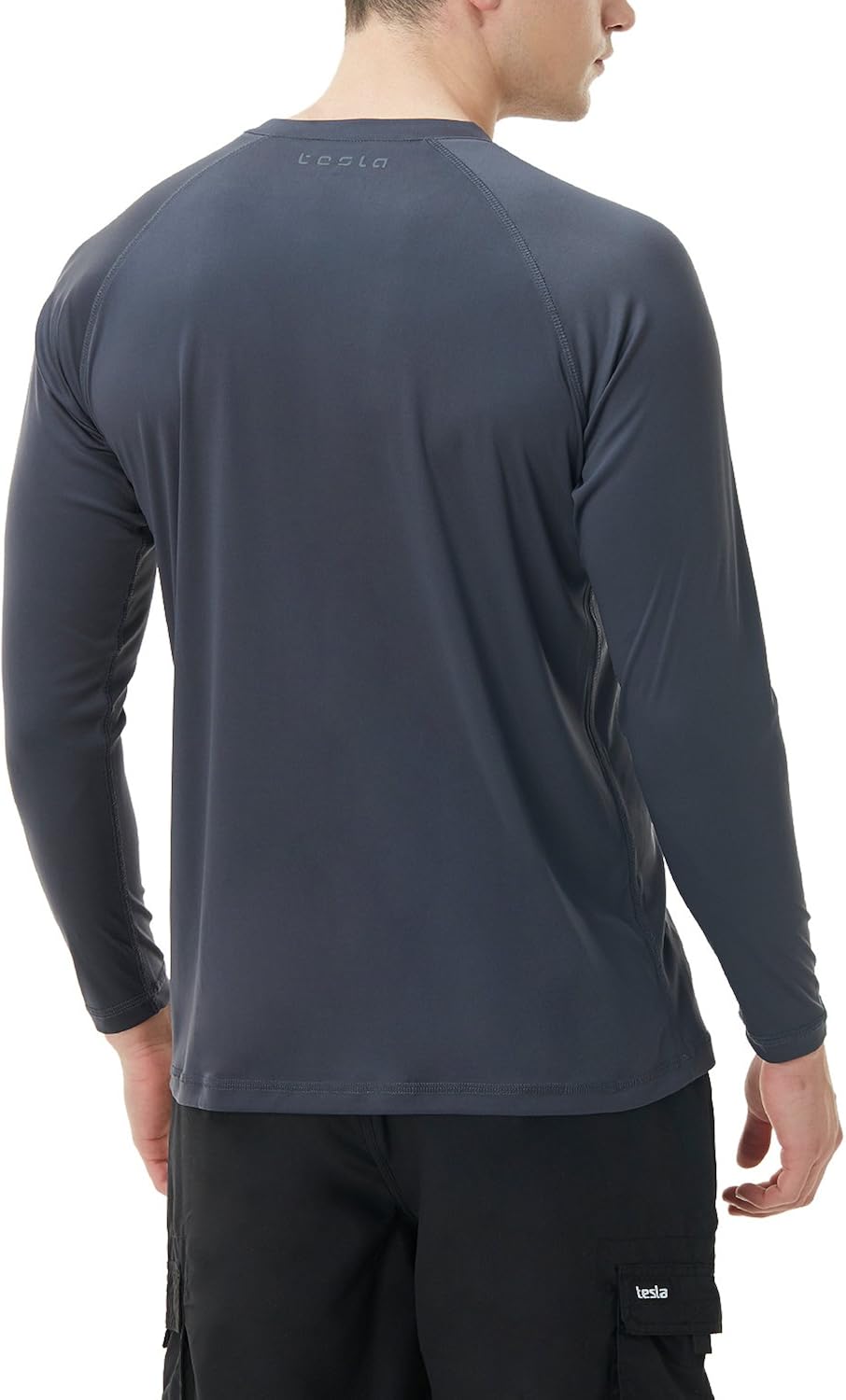 TSLA Men's Rashguard Swim Shirts, UPF 50+ Loose-Fit Long Sleeve Shirts, Cool Running Workout SPF/UV Tee Shirts: Clothing