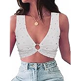krtwrnt Women‘s Sparkly Festival Rave Outfits Sexy Concert Crop Top