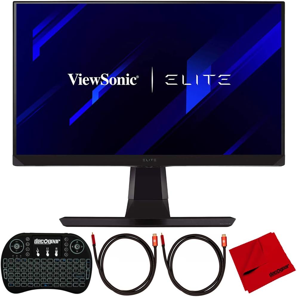 ViewSonic Elite XG270QG 27-inch WQHD 1ms 165Hz IPS Gaming Monitor Bundle with Deco Gear Wireless Backlit Keyboard, 2X 6FT HDMI Cable and Deco Gear Microfiber Cleaning Cloth