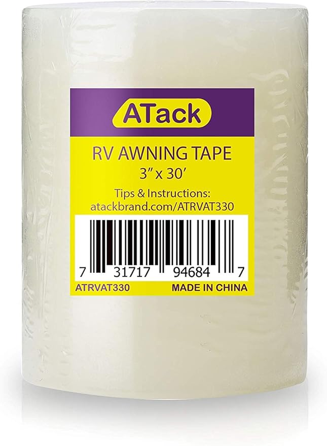 ATack RV Awning Repair Tape, 3" x 30 Foot, Waterproof Rip Stop Patch