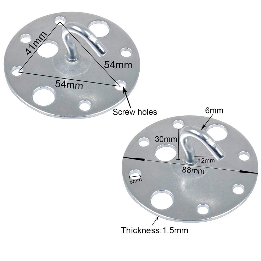 Janeyi Round Base Metal Ceiling Hook 88mm Chandelier Hook Heavy