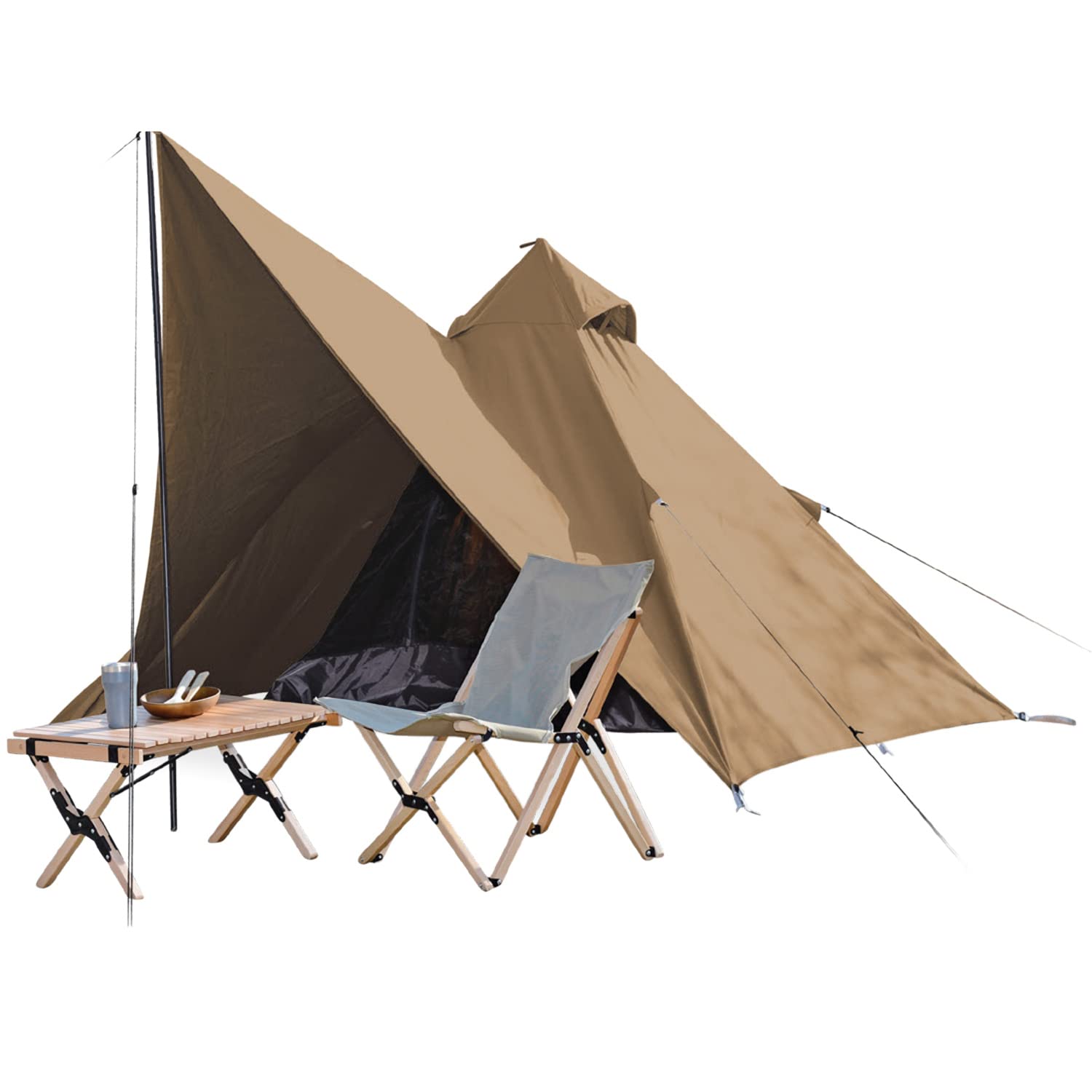 山善(YAMAZEN) 難燃TC素材採用ワンポールテント ブラウン TOP-240(TBE)商品画像