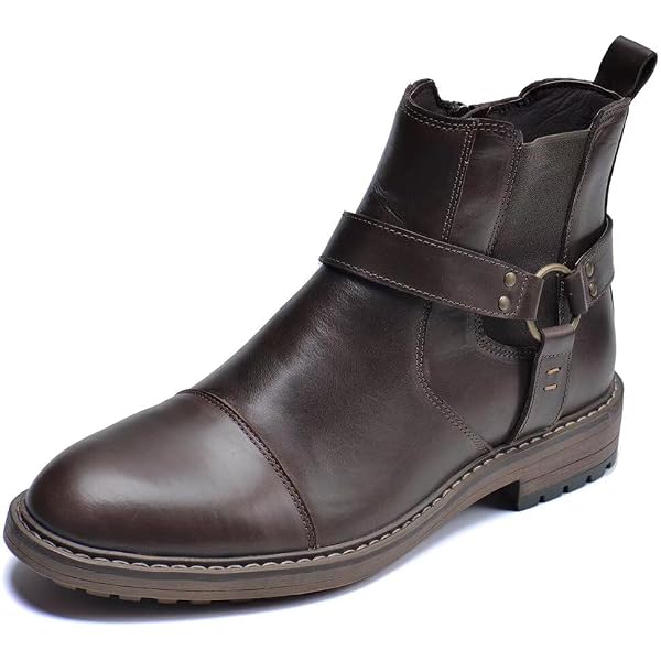 Mens Leather Boots Brown Buckle Ankle Oxfords Arkbird Chelsea Mens Size 10.5 Arkbird Mens Chelsea Boots,Stylish And Comfort Leather  main image 4