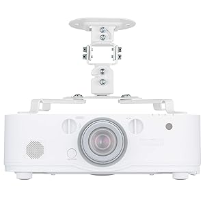 Universal Projector Mount Bracket Low Profile Multiple Adjustment Ceiling, Hold up to 30 lbs. (PM-002-WHT), White
