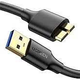 UGREEN Micro USB 3.0 Cable USB 3.0 Type A Male to Micro B Cord Compatible with Samsung Galaxy S5 Note 3 Camera Hard Drive and