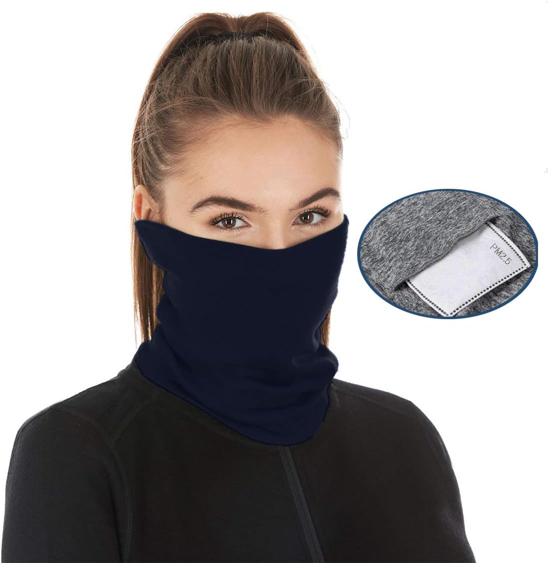 Scarf Bandanas Neck Gaiter with Safety Carbon Filters,Multi-purpose Face Cover For Men women Sports/Outdoors 17pcs