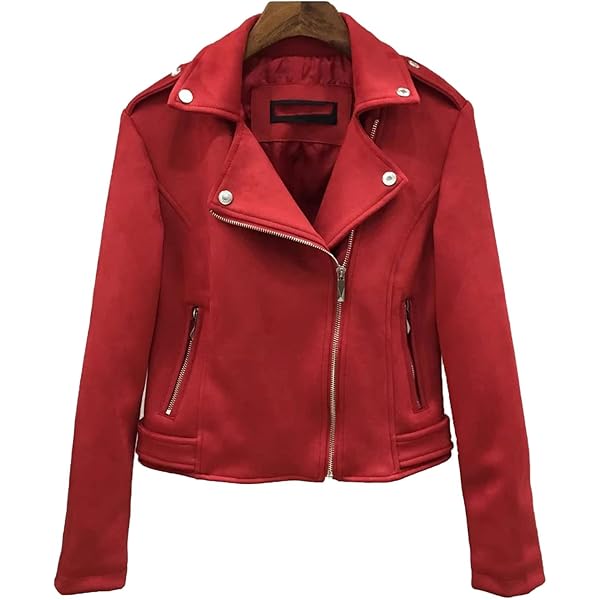 Chaqueta De Piel Sintética Para Mujer, Con Cremallera, Forro