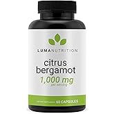 Luma Nutrition Citrus Bergamot 1000mg - Citrus Bergamot Supplement - Made in The USA - Veteran Owned - 60 Capsules