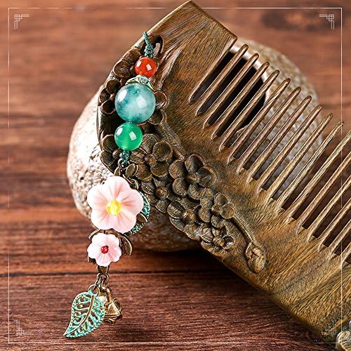 Usforest Natural Sandal Wood Carving Comb Original Design Handmade NO Static NO snag Organic Wide tooth Sandalwood Hair Comb