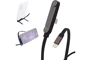 BTFO Invisible Stand Charging Cable, 240W Foldable Stand Data Charger Cable T-Shaped 90 Angled Durable USB-C Compatibility wi