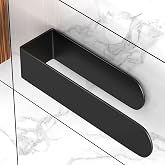 HUFEEOH Black Self-Adhesive Hand Towel Holder for Wall, U Shaped, 8-Inch | 1 Pack Stainless Steel towel Bar for Bathroom Walls, No Drill Towel Rack Bathroom Towel Bar Stick on Wall