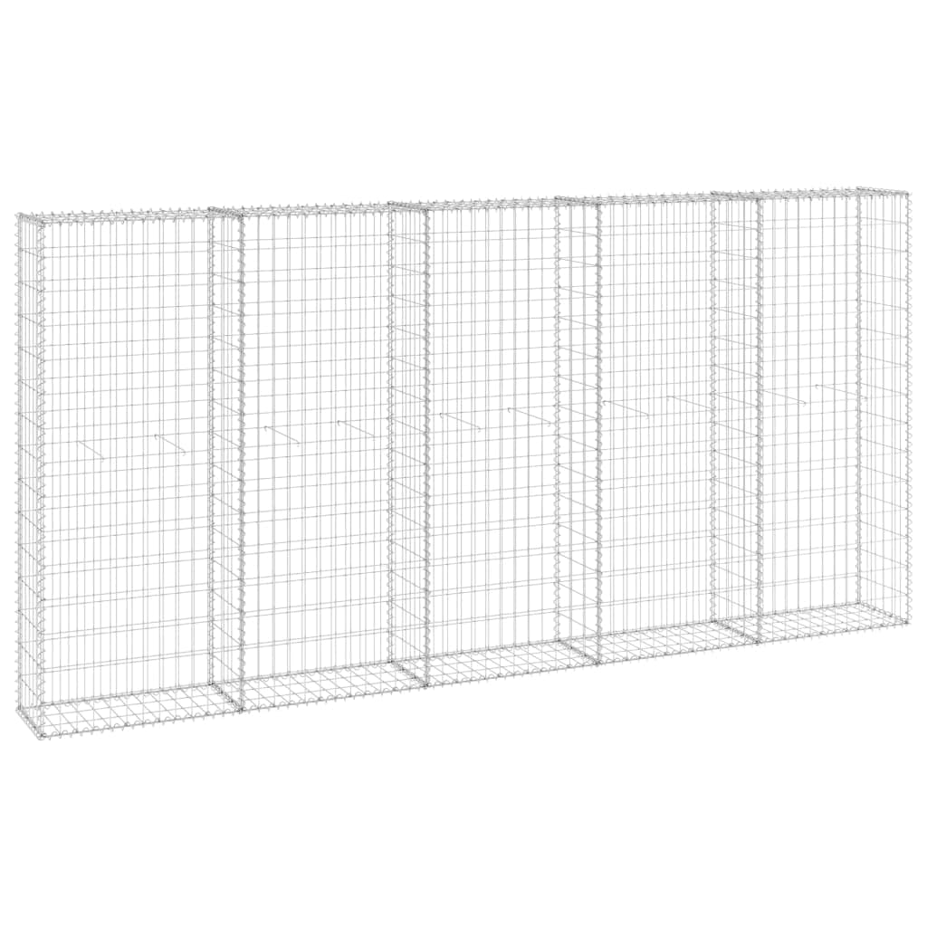 vidaXL Gabion Wall with Covers - Galvanized Steel