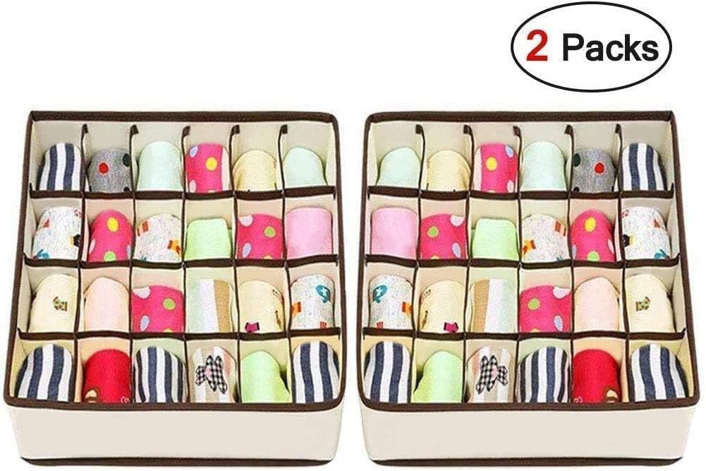 Joyoldelf Drawer Organisers Dividers 2 Packs Wardrobe Organiser
