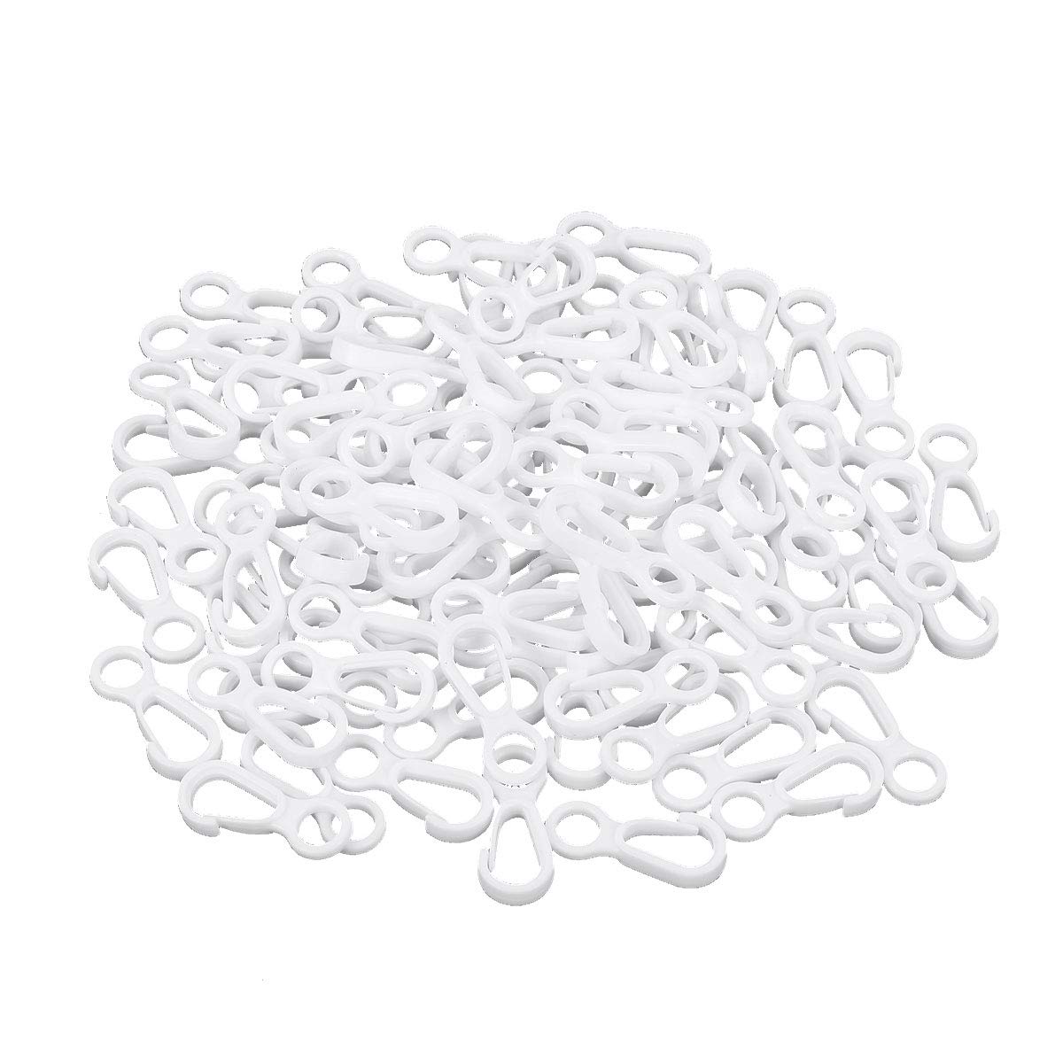 CHICTRY Plastic Small Flag Pole Clip Hooks Straps Buckles for Camping Hiking Backpack White 100PCS