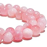 6mm Natural Pink White Jade Gemstone Beads Polished Round Smooth Stone Beads for Bracelets Jewelry Making 15inch Loose Beads