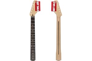 Amuic Strat Guitar Neck 22 Fret, 25.5" Canadian Maple Electric Guitar Neck with Rosewood Fingerboard for ST Style Guitar Parts Replacement (For Right Hand)