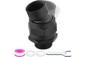 Enoughmen Shower Connector Ball Joint Shower Head Swivel Ball Adapter,Solid Brass Adjustable Shower Arm Connector, Universal Showering Component, Matte Black