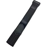 NewLife 20mm Adjustable-Length, Black, Nylon Sport Watch Strap | Heavy Duty, Hook and Loop, Replacement Wrist Band for Men and Women
