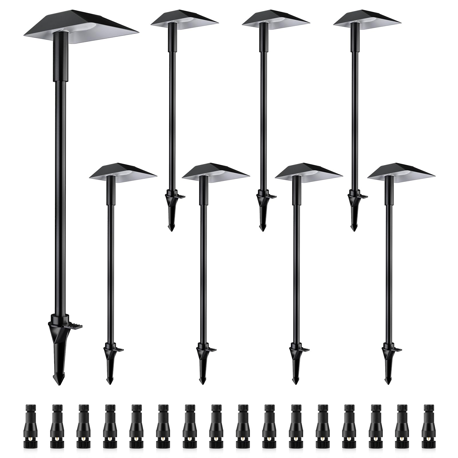 Photo 1 of DOREIO 5W Low Voltage Landscape Pathway Lights with Connectors,12-24V Outdoor Path Lights, 3000K Wired Landscape Lights for Yard Garden Walkway, IP66 Waterproof?8Pack?