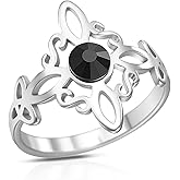 VASSAGO Witches Knot Ring Stainless Steel Celtic Knot Ring Witchcraft Protection Amulet Pagan Gift for Women