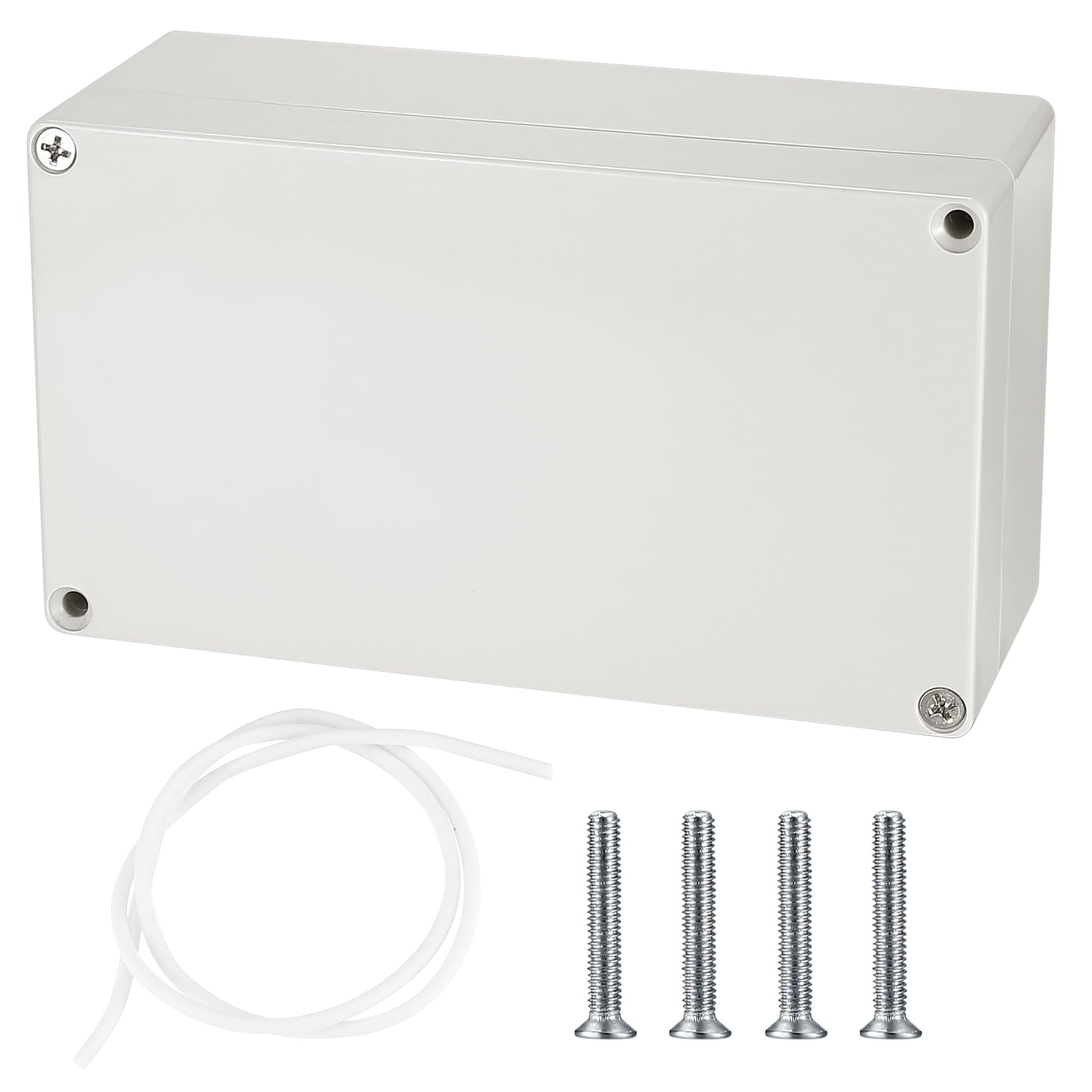 Electronic Connection Box, Waterproof IP65 Junction Box, Surface-Mounted Distribution Box, Mounting Case, Electronic Project Enclosure, Plastic Housing (grey-white earless, 158x90x60mm)