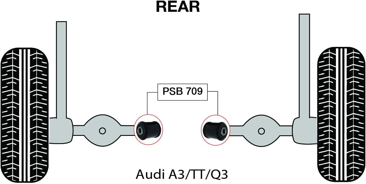 PSB Polyurethane Bush Compatible With Audi A3/TT/Q3 (05-15) Rear Strut Mount Arm Inner Bushing Kit - PSB709