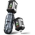 Ambition Lutin Rotary Tattoo Machine with 2Pcs Korall Tattoo Power Supply 2200mAh Straight Drive Bar - Wireless Tattoo Machine Short Tattoo Pen with Brushless Motor with RCA Cord for Tattoo Artist