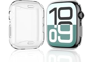 [2 Pack] JULK 42mm Case with Screen Protector for Apple Watch 11 (2025), Slim Guard Bumper, Full Coverage Soft TPU Protective Cover for iWatch Series 11/10 42mm, Transparent