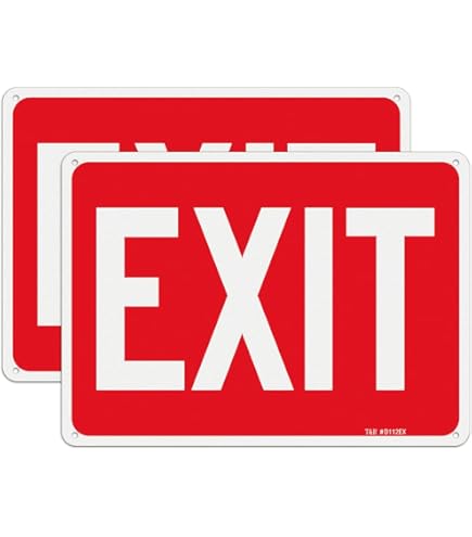 Amazon.com: Exit Red Background Sign, 10x14 Inches, Rust Free .040