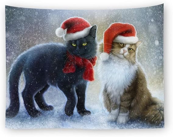 Kao0yan Tapisserie Drap Coverlet Nique Plage Fiche Decoration De Chambre Tapisserie Murale Ou Drap De Plage Mandala Chat Noir Maison Impression De Noel Amazon Fr Cuisine Maison