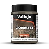Vallejo - Diorama FX Earth Textures | Dark Earth 200 ml (6.76 fl.oz.) | Premium Acrylic Color For Modelers &amp; Miniature Enthusiasts