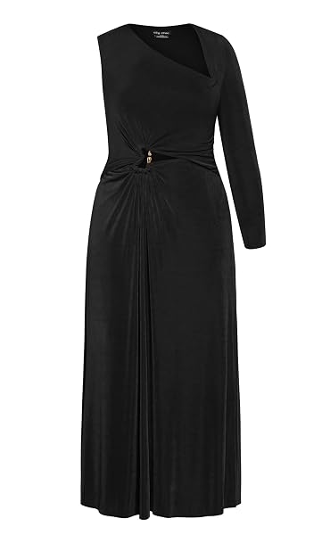 CITY CHIC PLUS SIZE DRESS, PAOLA MAXI DRESS BLACK