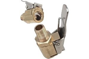 Chuck Mates Preimum Quick-Connect Tire Inflator Air Chuck – Locking Adapter for Air Compressors & Valve Stems (2 Pack) Open-T