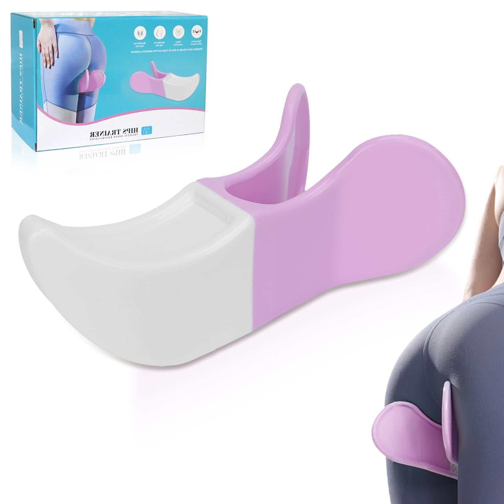 Pelvic Floor Muscle Exerciser, Portable Correction Beautiful Buttocks Bladder Control Device Body Shape Tool for Women(Light Purple)