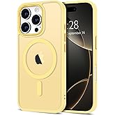 Hython Case for iPhone 16 Pro Max Case Magnetic Translucent Matte Phone Cases 6.9" [Compatible with MagSafe] Thin Slim Fit Shockproof Bumper Hard Protective Cover for Women Men Girls, Frosted Yellow