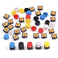 Cylewet 25Pcs 12x12x7.3mm Momentary Tact Tactile Push Button Switch Touch Switch Micro Switch 4 Pins SMD PCB with Cap for Arduino (Pack of 25) CYT1009