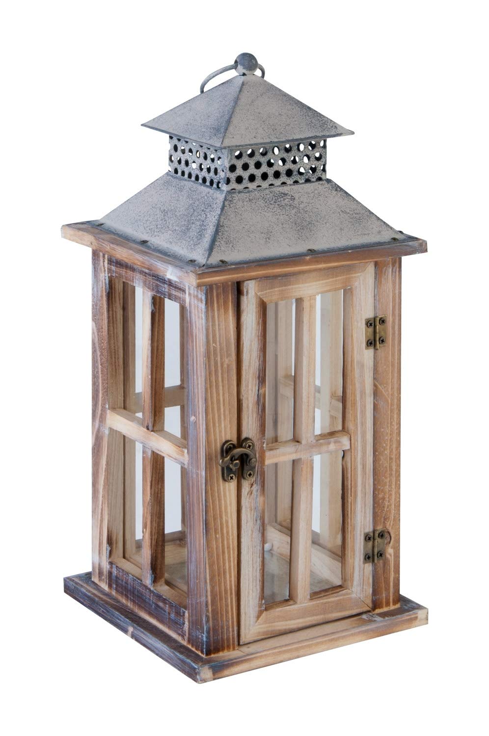 Laterne Windlicht Gartenlaterne| Holz | Hellbraun | mit Henkel: Amazon ...