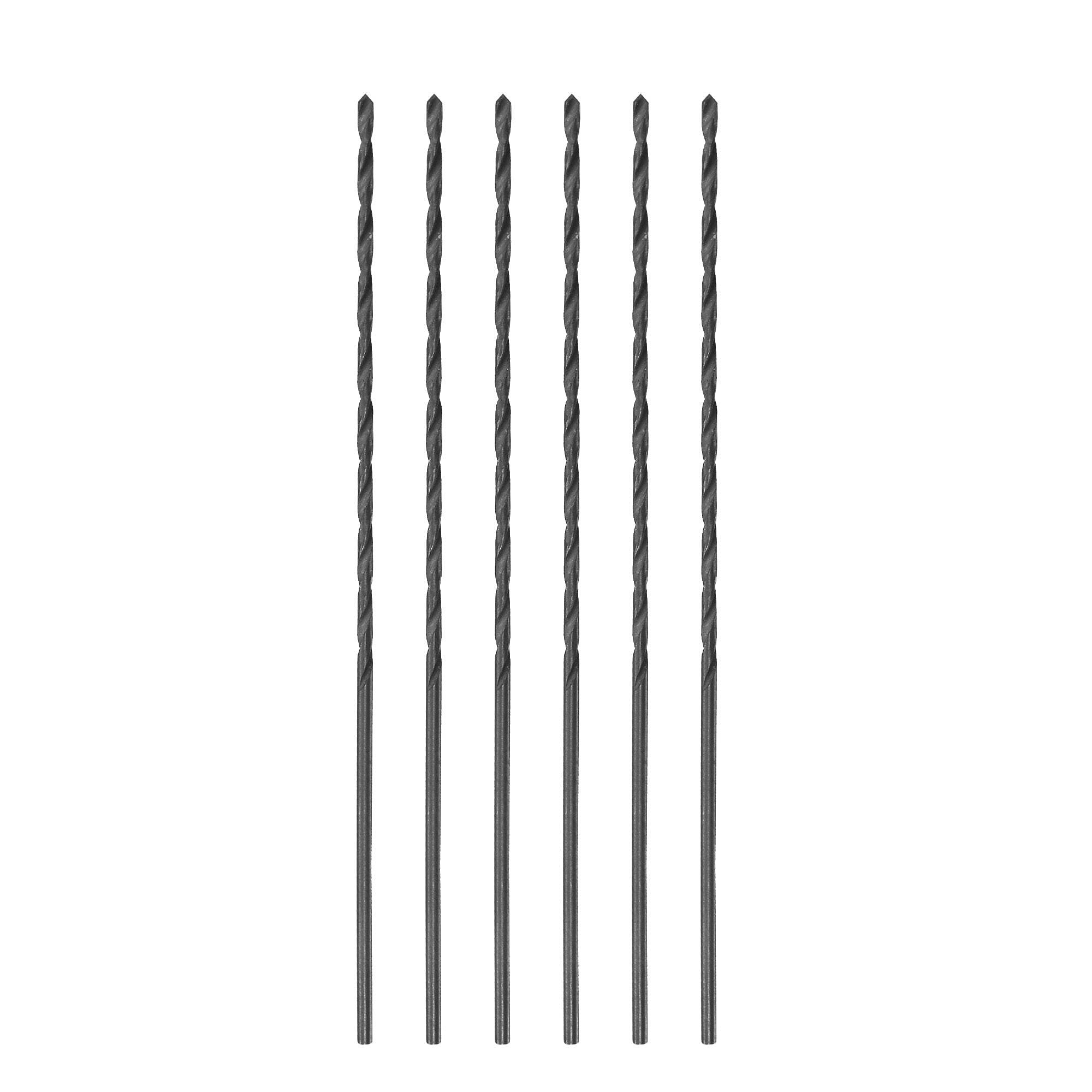 sourcing map High Speed Steel Lengthen Straight Shank Twist Drill Bit Fully Ground Black Oxide 1mm Drill Diameter 60mm Total Length 33mm Drill Bit Length 6 Pcs