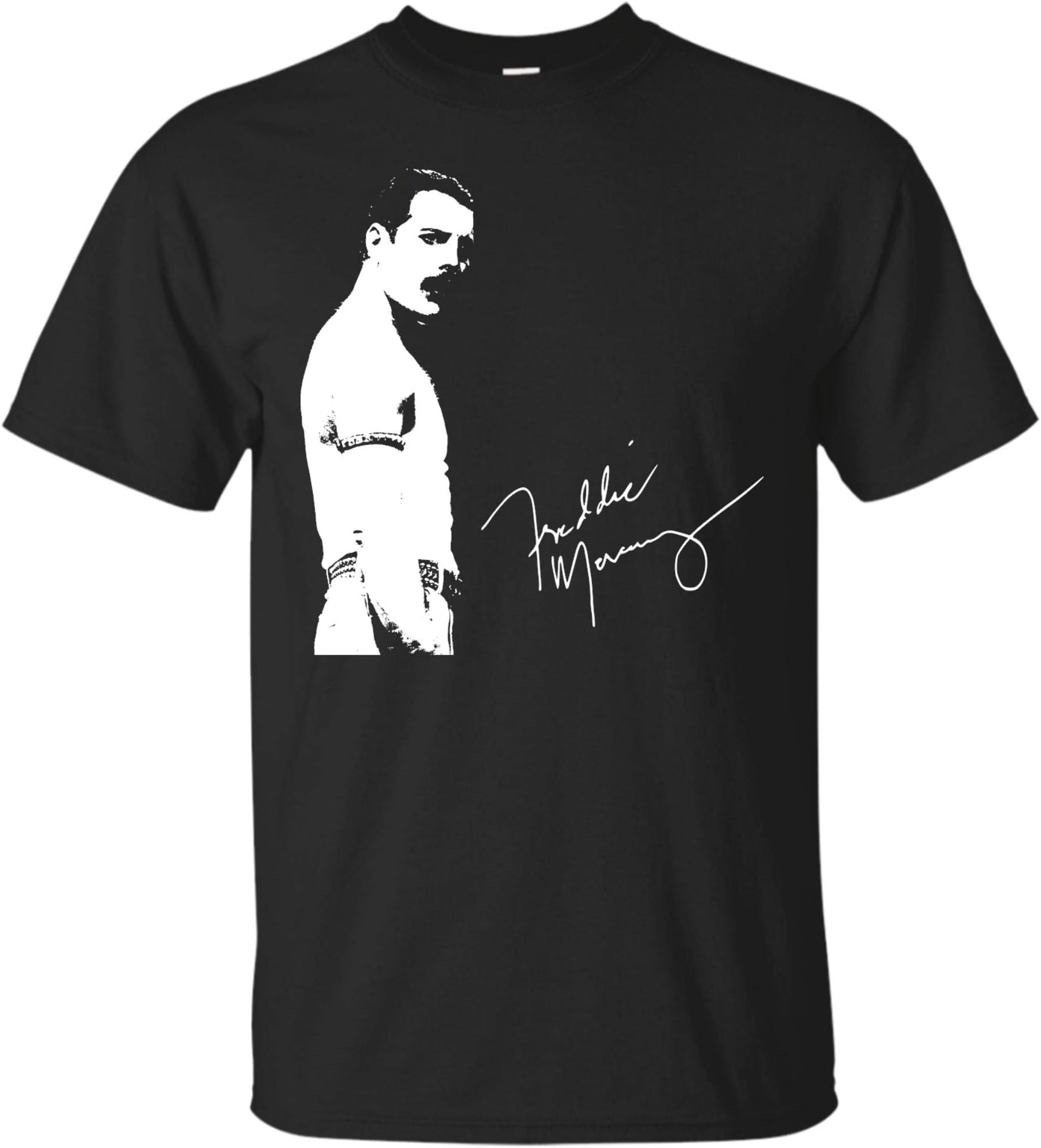 NAMILADY Freddie Mercury Shirt, Queen Band Shirt - Hoodie (Unisex T-Shirt;Black;S)