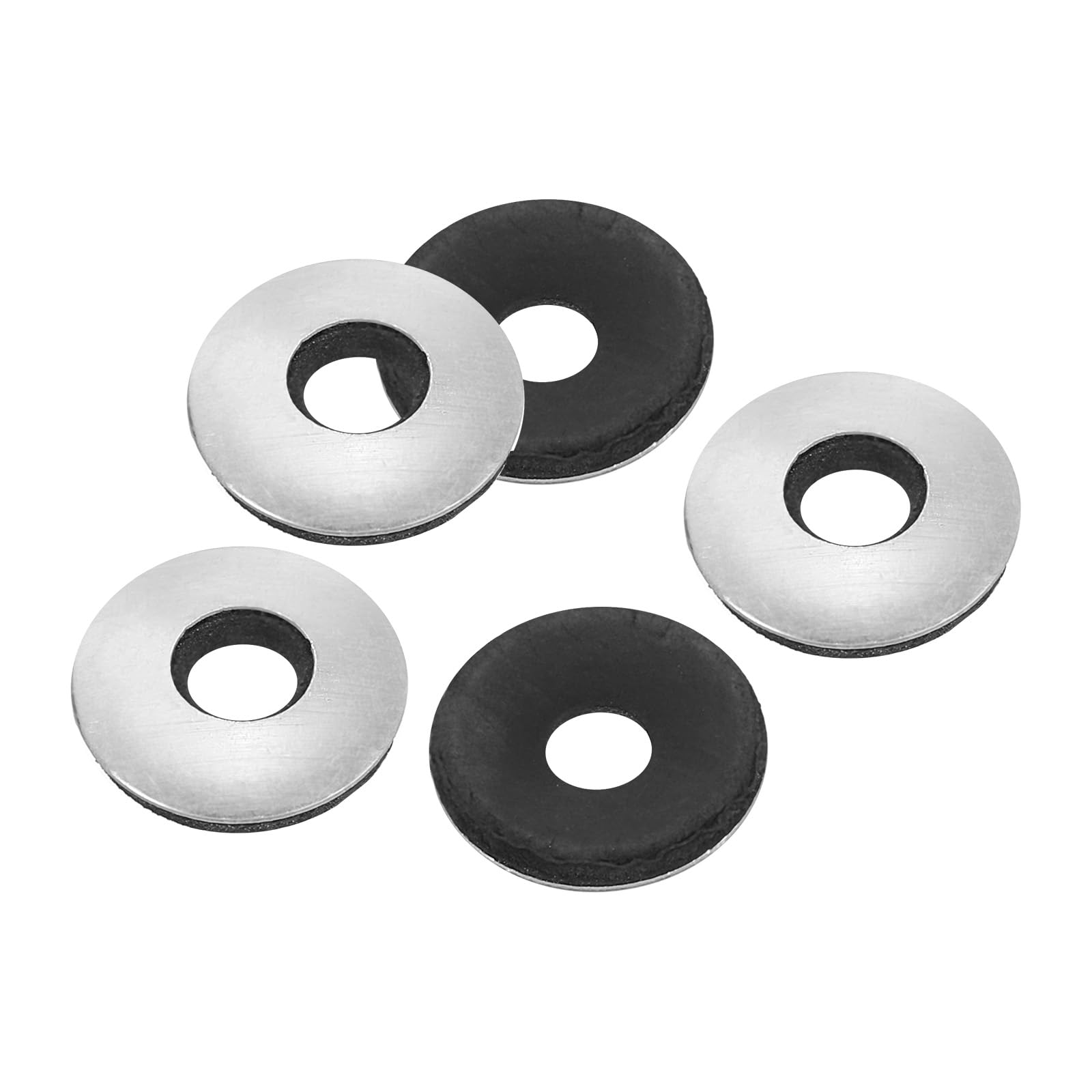PATIKIL 7/32"x5/8" Aluminum EPDM Bonded Sealing Neoprene Rubber Sealing Washers, 100 Pieces Neoprene Rubber Backed Screw Gasket for Machinery Ships Roof (#12)