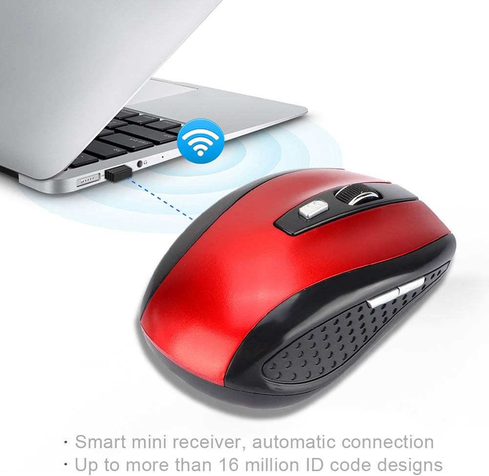 ASHATA Wireless Mouse, 2.4G USB Wireless Mice Ergonomic Optical PC Laptop Computer Cordless Mouse with Receiver - Image 3