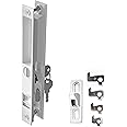 T-HAKEN Sliding Glass Door Set, 6-5/8", White - Patio Door Handle Replacement Thick Used on Both Left and Right-Handed. (Keyed)