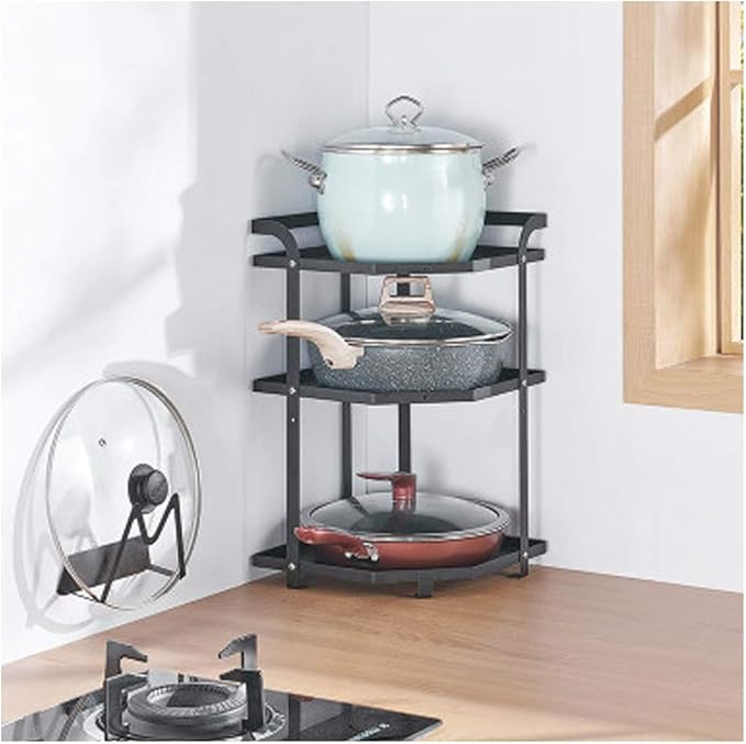 Kitchen shelf stainless steel countertop multilayer corner pots, Kitchen racks, shelves