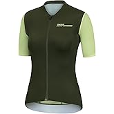 Santic Women's Cycling Jersey Short Sleeve Tops Pro Road Bike Shirt Full Zipper UPF 50+ MTB Jersey with Pockets