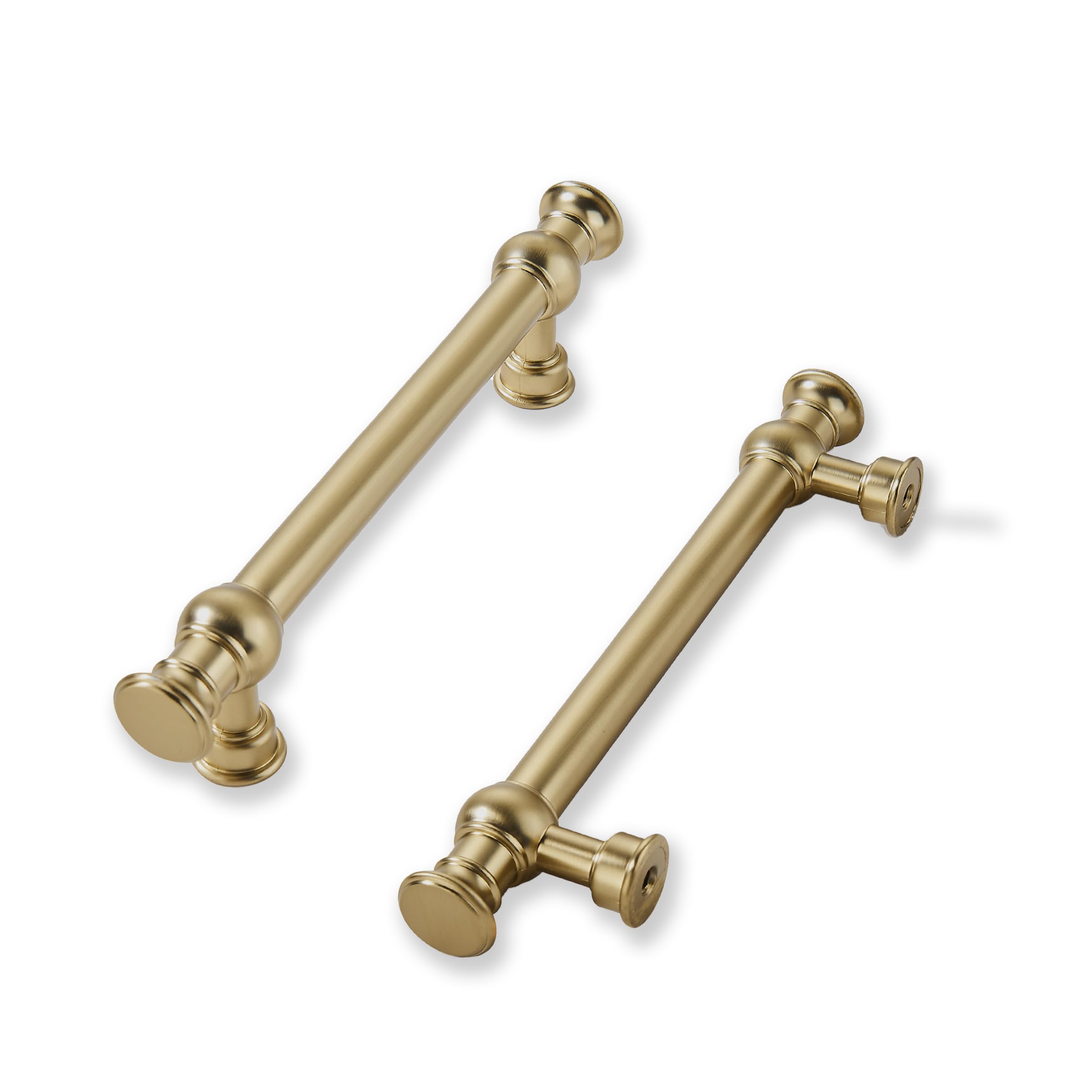 khtumeware 10 pack 3inch(76mm) hole center brushed brass cabinet pulls solid heavy duty pull cabinet