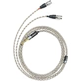 GUCraftsman 6N Single Crystal Silver Upgrade Headphone Cable for Dan Clark Audio AEON 2, AEON 2 Noire/Closed, Stealth, Expanse, E3, Noire X, Ether C Flow, Ether 2 (4.4mm Plug)