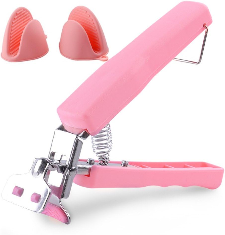 SWIHEL Bowl Pot Gripper + 1 Pair Of Silicone Oven Gloves Clip, Stainless Steel Anti-scald Clip，Kitchen Hot Plate Plate Retriever Tongs, Dish Bowl Clamps For Grab Hot Items.