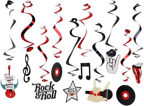 Sunbeauty Party Swirls Hanging Foil Swirl Decorations Rock Roll
